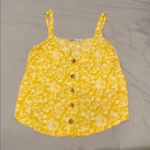 Yellow button-front tank top!